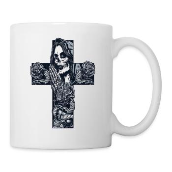 Skull skull skulls skull bones - Mug - white - Right