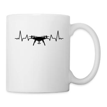 Drone pilot heartbeat drone camera quadcopter - Mug - white - Right