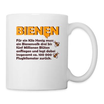 Bienen Honig Imkerei Glück Biene Flüssiges Gold - Tasse - Weiß - Rechts