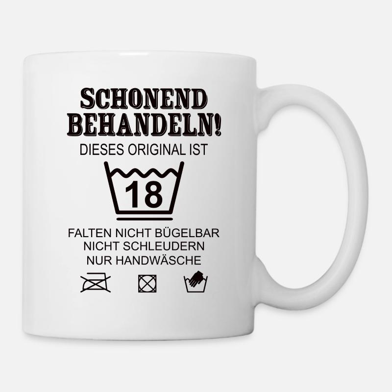 Schonend Behandeln 18 Geburtstag 18 Jahre Geschenk - Tasse - Weiß
