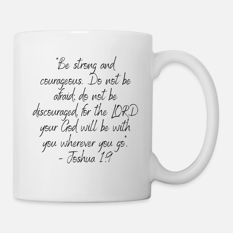 Bibelvers Josua 1:9 - Tasse - Weiß