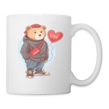 Mignon ours en peluche amour garçon garçon blottir animal - Mug blanc - blanc - Droite