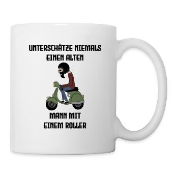 Opa Roller Moped Retro Geschenk - Tasse - Weiß - Rechts
