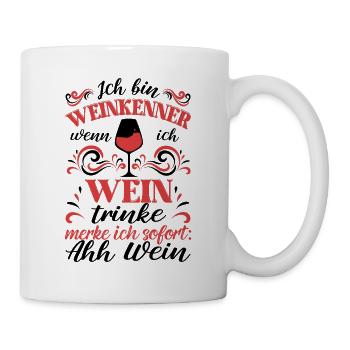 Toller Weinschorle Spruch, Wein Geschenk - Tasse - Weiß - Rechts