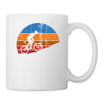 Waden statt Laden Radfahrer Mountainbiker Fahrrad - Tasse - Weiß - Rechts