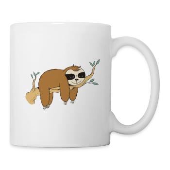 Irgendwas ist hier faul Faultier Faulenzer - Tasse - Weiß - Rechts