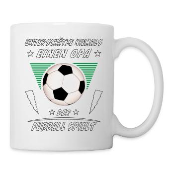 UNTERSCHÄTZE NIEMALS EINEN OPA FUßBALL SPIELT - Tasse - Weiß - Rechts