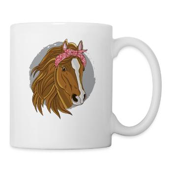 Reiter Pferdeliebhaber Pferde Bandana Reiterhof - Tasse - Weiß - Rechts