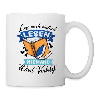 Witziger Buchliebhaber Spruch, Bücherfan Geschenk - Tasse - Weiß - Rechts