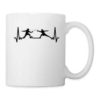 Cadeau d’escrime cardiogramme pour jeu d’escrimeur - Mug blanc - blanc - Droite