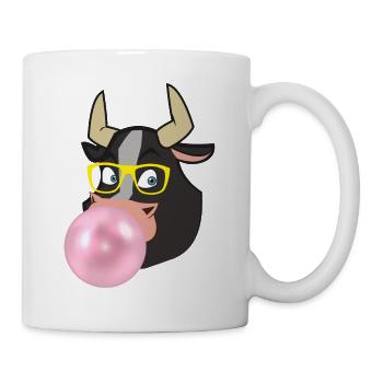 TAUREAU CHEWING-GUM LUNETTE Geschenkidee - Tasse - Weiß - Rechts