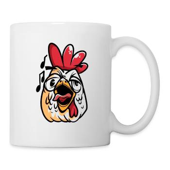 Singing rooster chicken chicken music Kikeriki farmer - Mug - white - Right