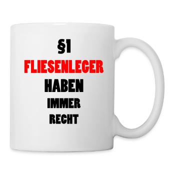 Fliesenleger Bodenleger Lustiger Spruch Geschenk - Tasse - Weiß - Rechts