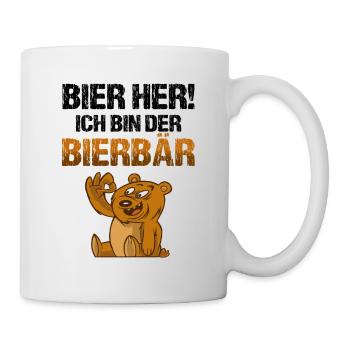 Bier her! Ich bin der Bierbär Biertrinker - Tasse - Weiß - Rechts