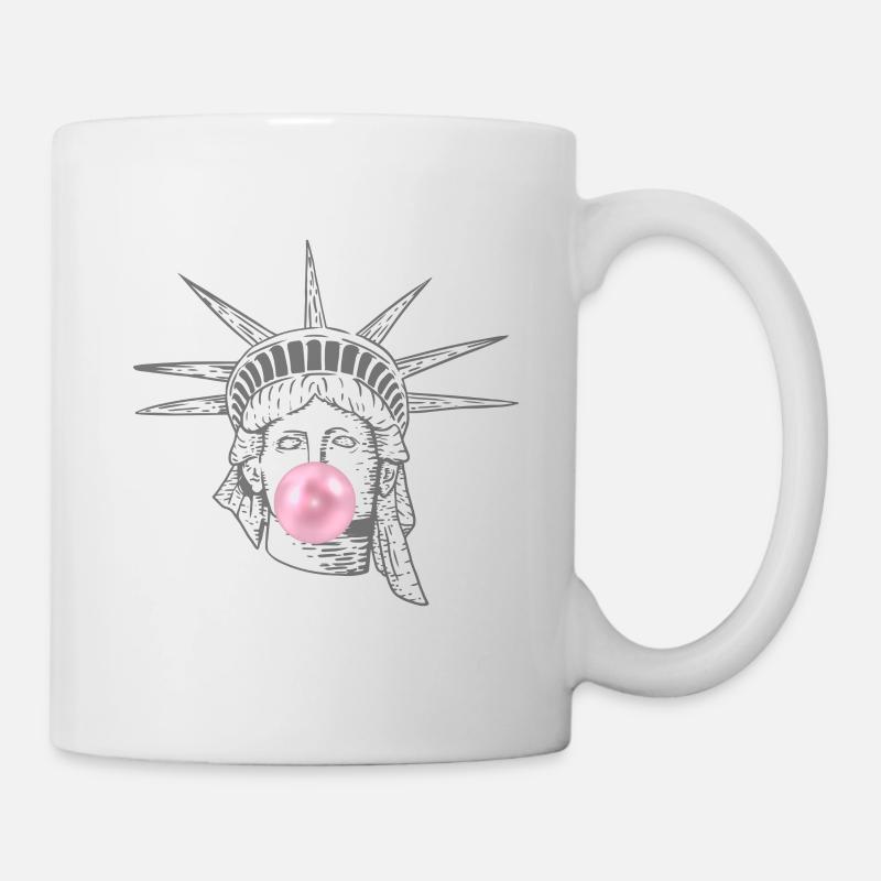 STATUE DE LA LIBERTÉ CHEWING-GUM cadeau humour - Mug blanc - blanc