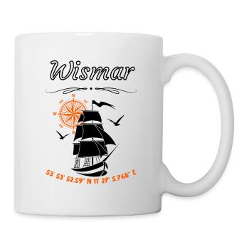 Wismar Segelschiff Kompassrose Ostsee - Tasse - Weiß - Rechts
