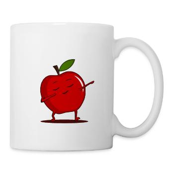 Dabbing Red Apple - Dab Funny Dancing Fruit - Mug - white - Right