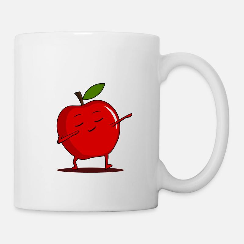 Dabbing roter Apfel - Dab lustige tanzende Frucht - Tasse - Weiß