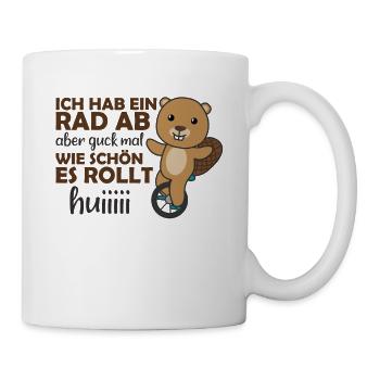 Einrad Biber Einradfahrer Bibere Zirkus - Tasse - Weiß - Rechts
