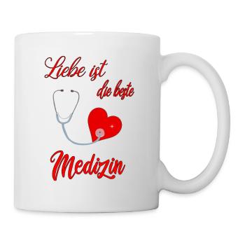 Liebe ist die beste Medizin - Tasse - Weiß - Rechts