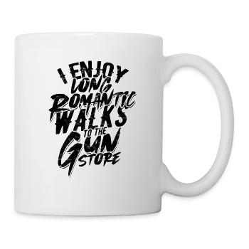 J’aime les longues et romantiques promenades au Gun Store - Mug blanc - blanc - Droite