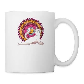 Yoga Chakra Mandala Meditation Yoga Katze Pilates - Tasse - Weiß - Rechts