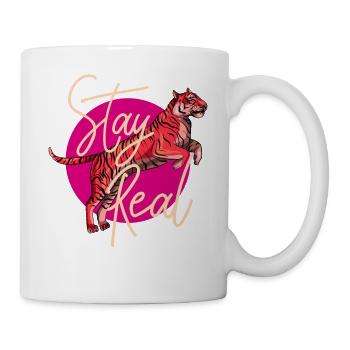 Tiger Kunst Design - Tasse - Weiß - Rechts