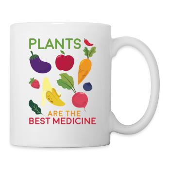 Plants Are The Best Medicine Funny Health Food - Mug blanc - blanc - Droite