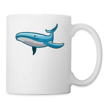 Wal Blauwal Delfin Niedliche Wale Meer Geschenk - Tasse - Weiß - Rechts