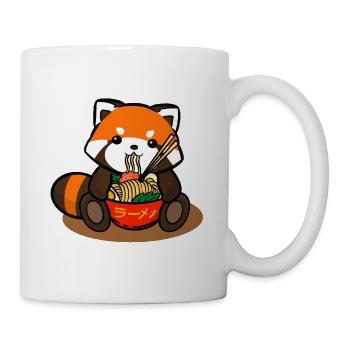 Red Panda Eating Ramen Noodles - Mug - white - Right