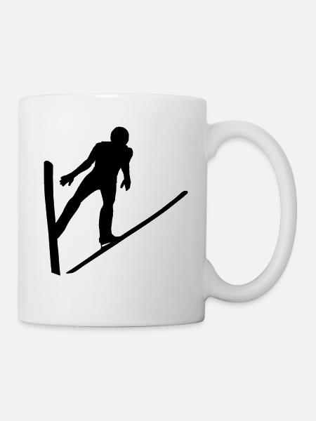 Skisprung Ski skis saut skis - Mug blanc - blanc