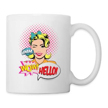 SCHÖNE FRAU POP ART VINTAGE-Idee Geschenk Humor - Tasse - Weiß - Rechts