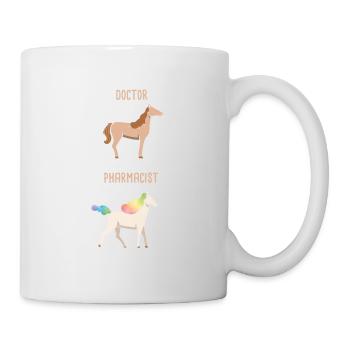 Doctor Vs Pharmacist Unicorn Dancing - Tasse - Weiß - Rechts