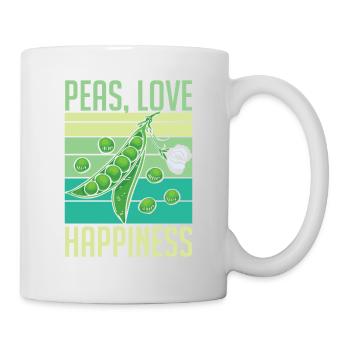 Peas Love Happiness Funny Veganism Food - Tasse - Weiß - Rechts
