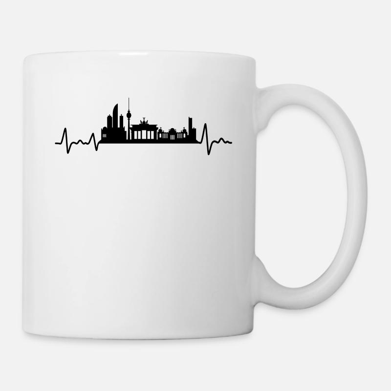 Berlin Herzschlag Skyline Berliner Geschenk - Tasse - Weiß