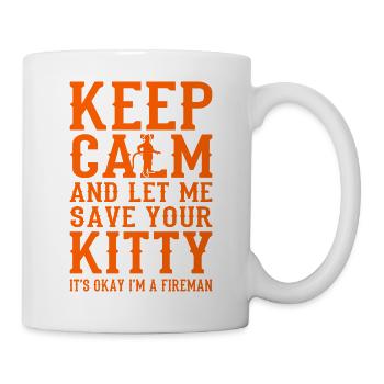 Keep Calm Fire Brigade Funny Firefighter Fire Brigade - Mug - white - Right