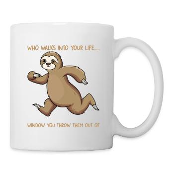 Funny sweet sloth for fans and friends - Mug - white - Right