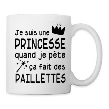 je suis une princesse - Mug blanc - blanc - Droite