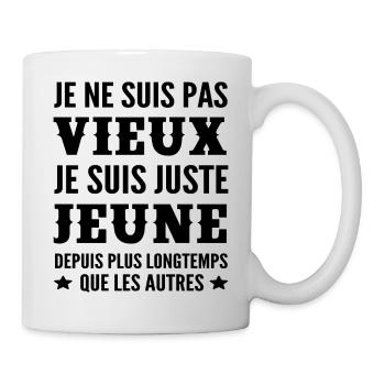 je ne suis pas vieux je suis juste jeune - Mug blanc - blanc - Droite