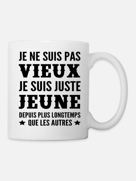 je ne suis pas vieux je suis juste jeune - Mug blanc - blanc