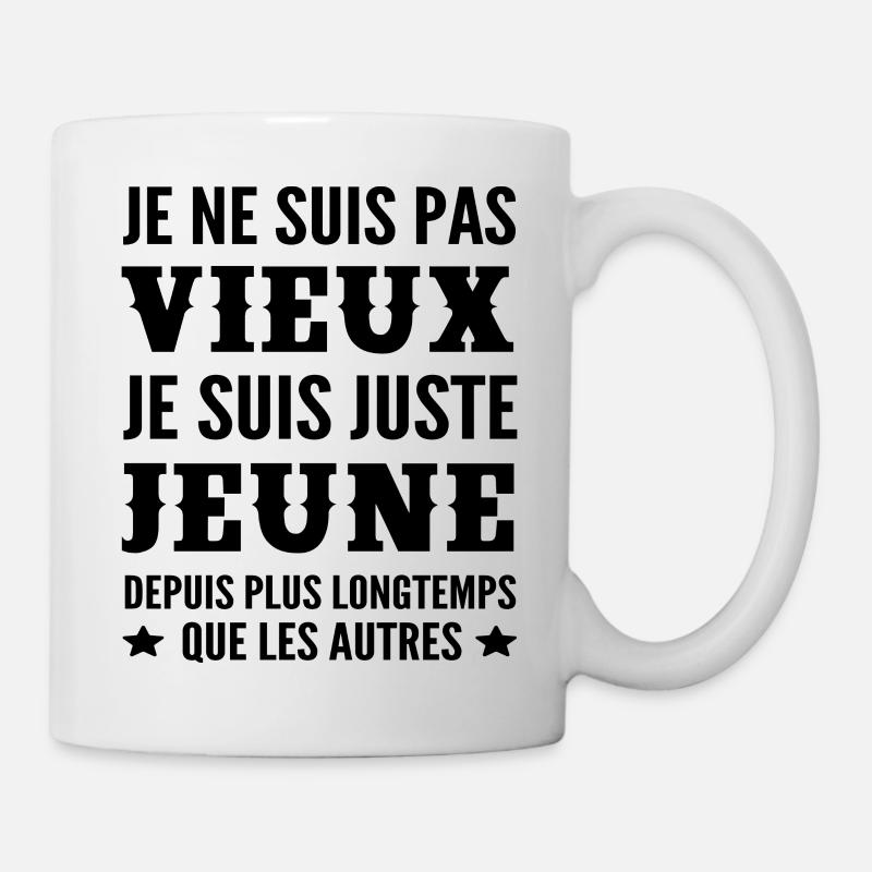 je ne suis pas vieux je suis juste jeune - Mug blanc - blanc