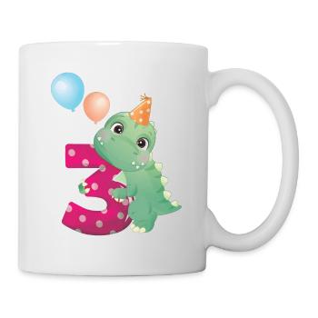 3 anniversaire des dinosaures année Trois Dino cadeau - Mug blanc - blanc - Droite