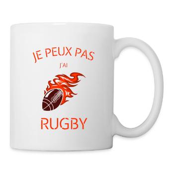 Je Peux Pas J'ai Rugby - Mug blanc - blanc - Droite