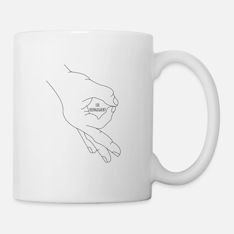 Reingeschaut Reingeguckt Retro Meme - Tasse - Weiß