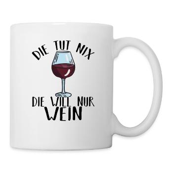 Wein Weintrinker Weinliebhaber Geschenk - Tasse - Weiß - Rechts
