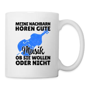 Cello gute Musik Violoncello Cellist Spruch - Tasse - Weiß - Rechts