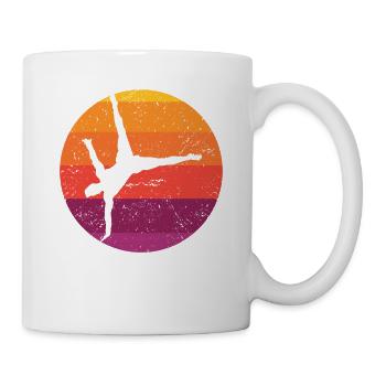 Gymnastik Sunset Turner Retro Turnen Vintage Kunst - Tasse - Weiß - Rechts