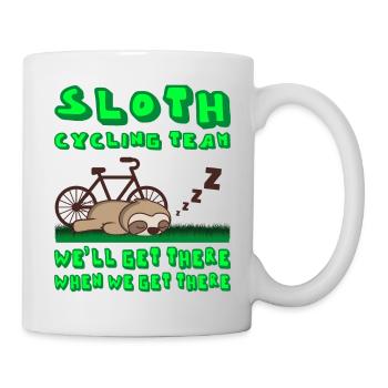 SLOTH CYCLING TEAM Bicycle Funny Cycling - Mug - white - Right