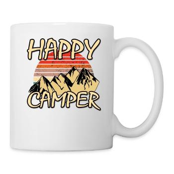 campeur heureux - Mug blanc - blanc - Droite