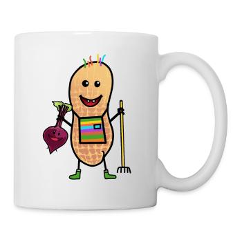 Erdnusss Freak Bauer Bio Öko Gemüse Anbau - Tasse - Weiß - Rechts